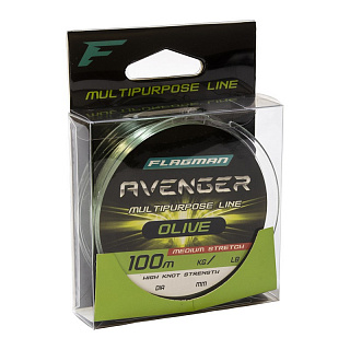 Леска Avenger Olive Line 100 м. 0.20 мм. 4.2 кг