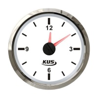 Часы кварцевые, аналоговый белый циферблат, нержавеющий ободок, д. 52 мм  (KY09100)