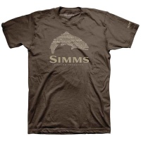 Футболка Simms Stacked Typo Logo T-Shirt - Trout, Brown, XXL