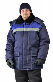 Куртка зимняя &quot;УРАЛ&quot; цвет: т.синий/василек (64-66, 170-176)